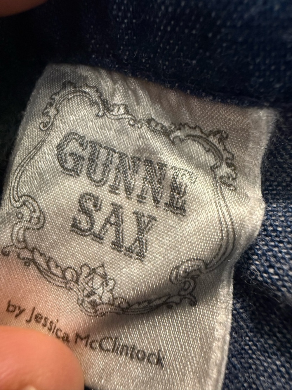 Vtg Gunne Sax Prairie Denim Skirt Cottagecore Western Yoke Tiered Midi Size XXS - Picture 9 of 11